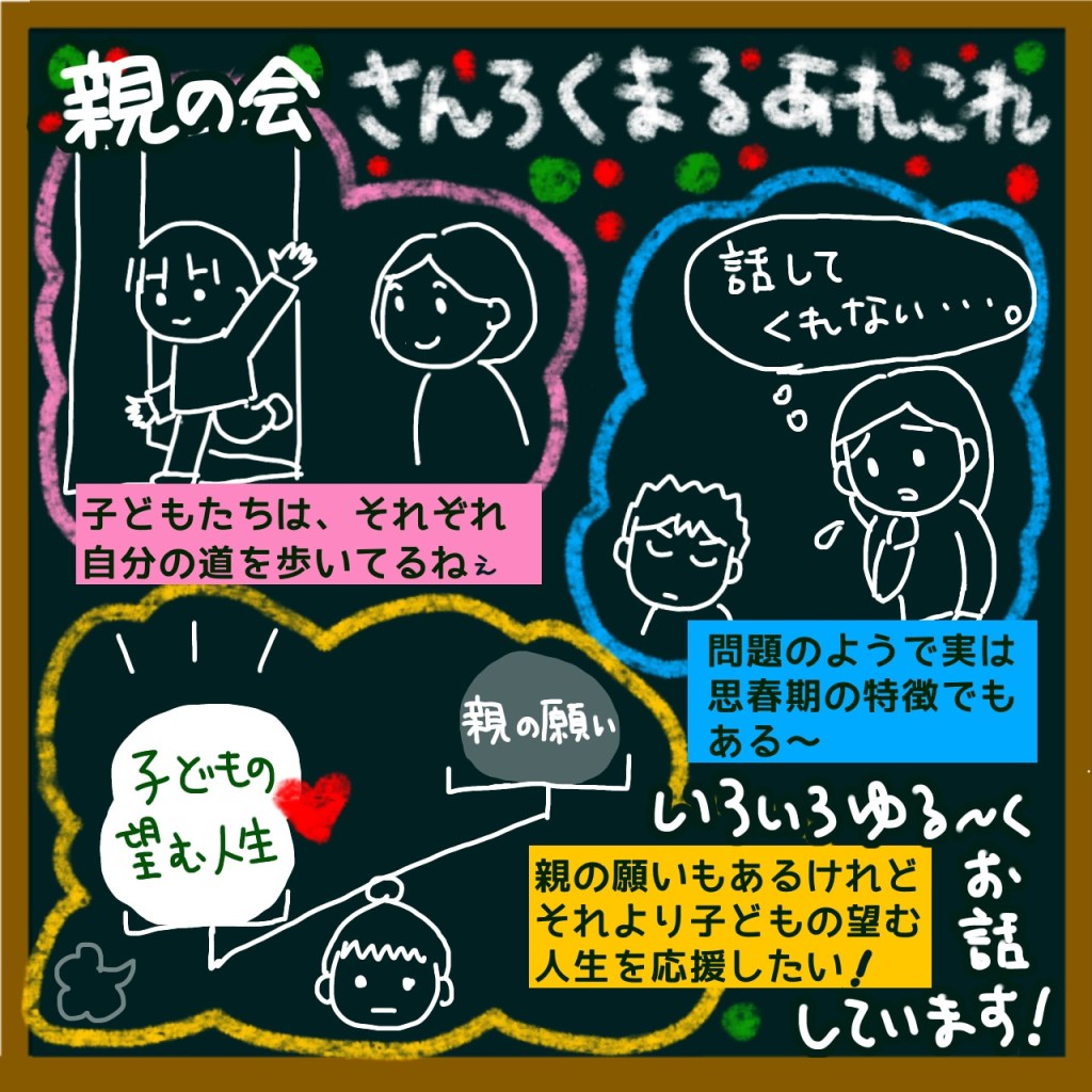 引きこもり状態に寄り添う親の会で、感じることあれこれ
親の願いもあるけれど、それより子供の望む人生を応援したい！